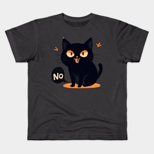 Cute Cat Says No Kids T-Shirt